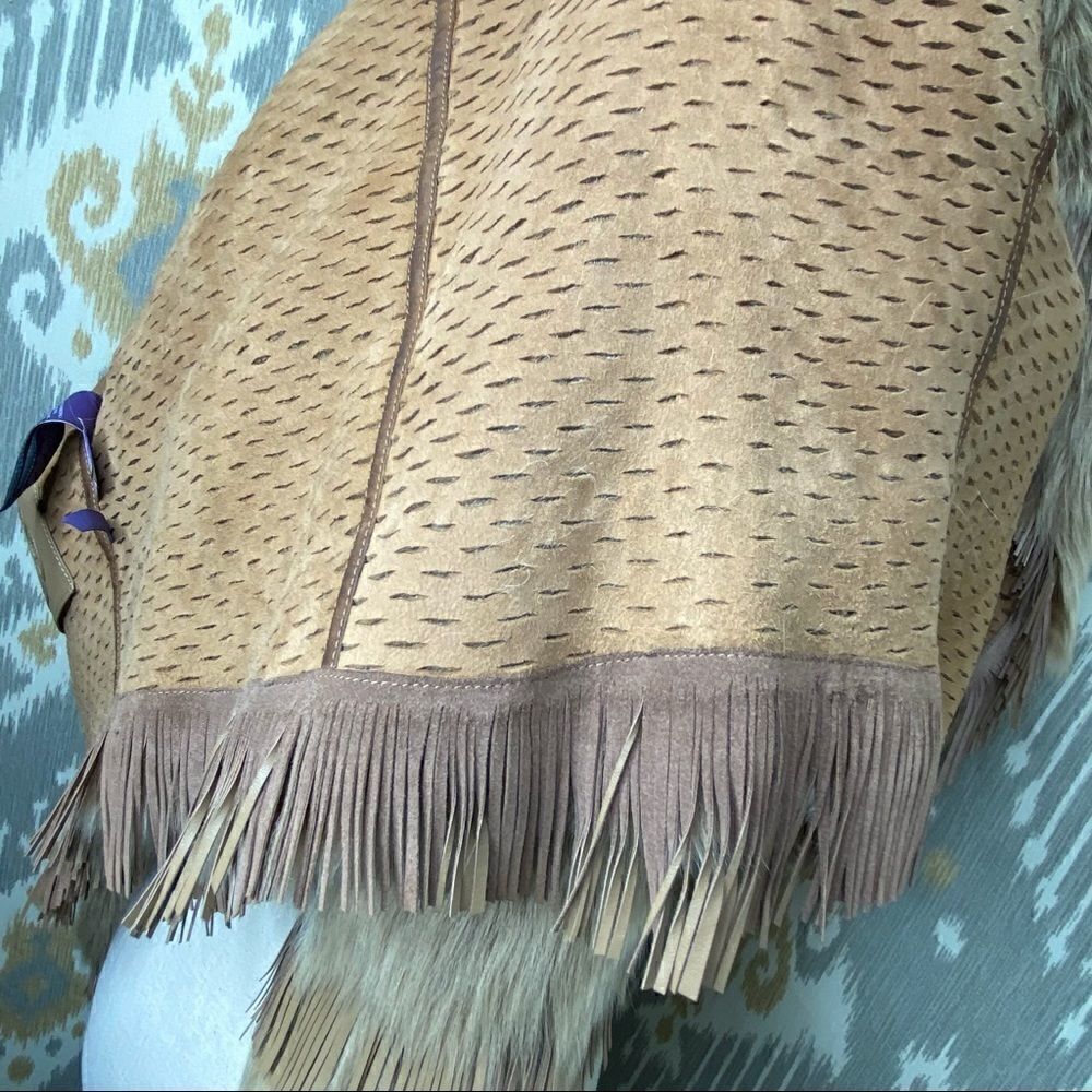 Ralph Lauren ‘15 Collection Tan Italian Lamb Shearling & Suede Fringe Jacket - Picture 4 of 16